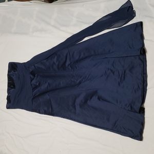 Davids Bridal blue full length strapless dress